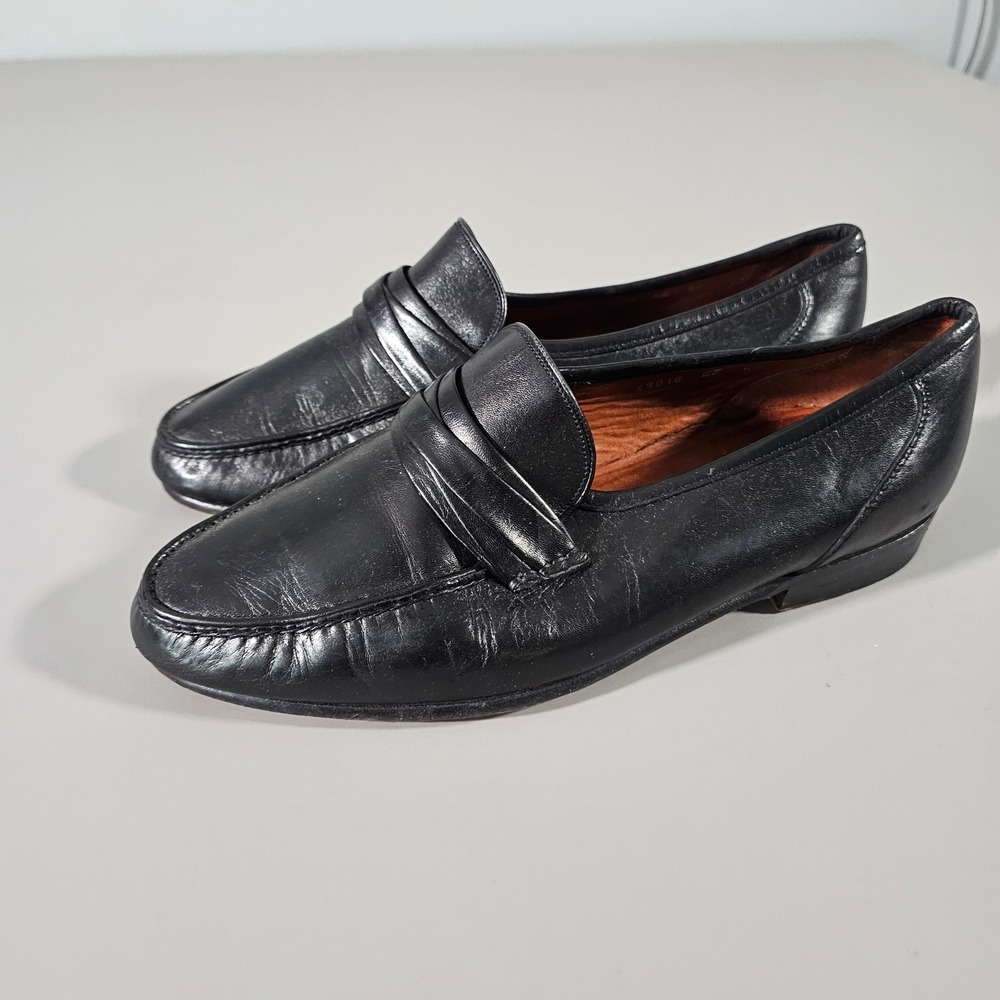 Allen Edmonds Bergamo Loafers Mens 9.5 EE Black Leather Italian Dress Shoes